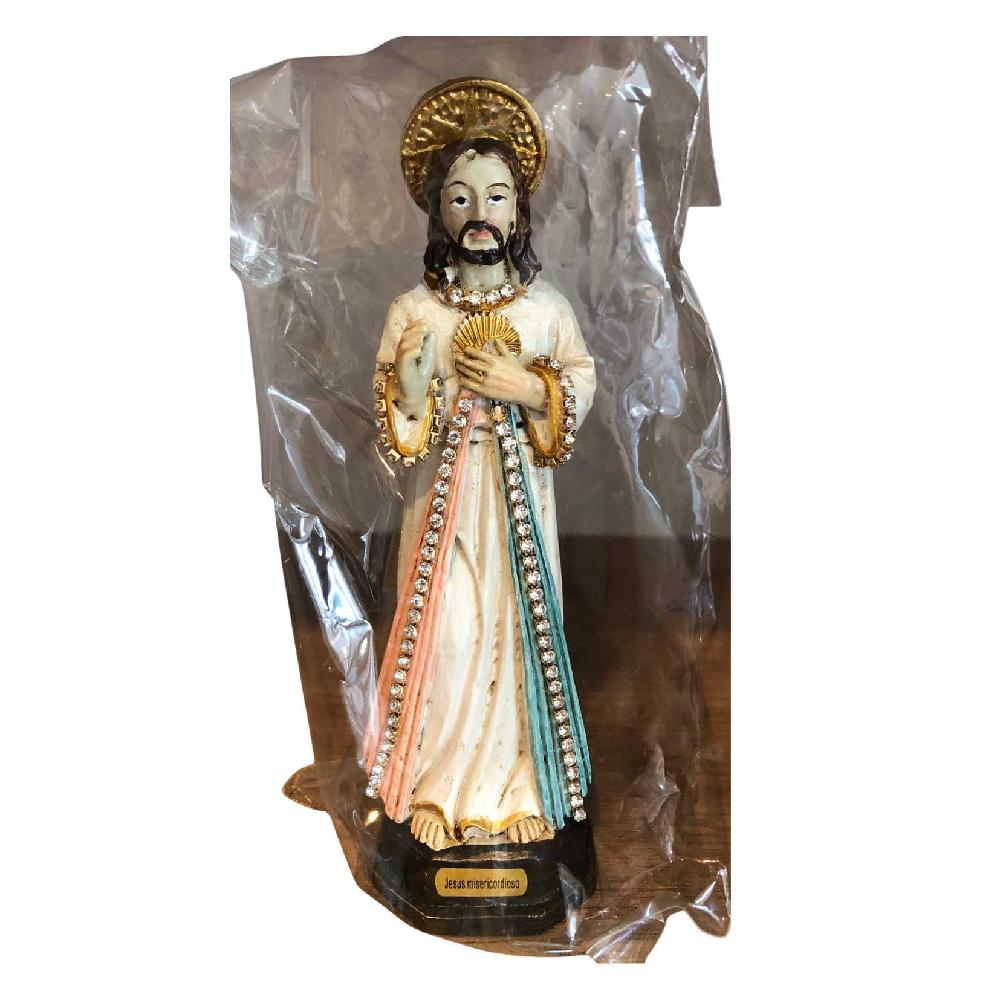 IMAGEM-GESSO-ARTESANAL-JESUS-MISERICORDIOSO-13CM