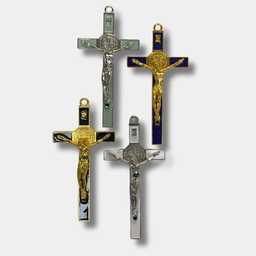 CRUCIFIXO-METAL-17-CM-PAREDE-CORES-SORTIDAS-UNIT-RIO-AZUL-BRANCO-VERDE-PRETO