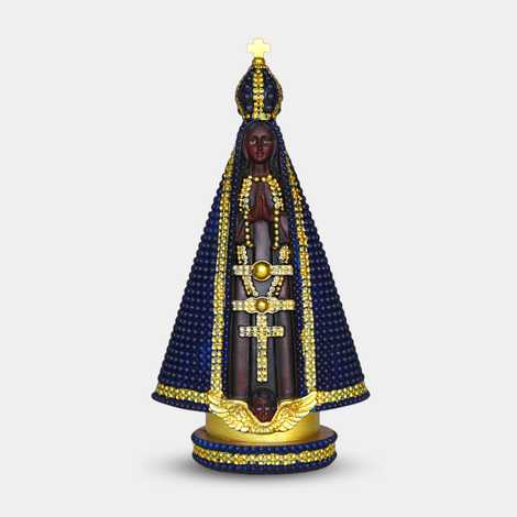 IMAGEM-RESINA-APARECIDA-32,5-CM-PEROLA-AZUL-RESINA