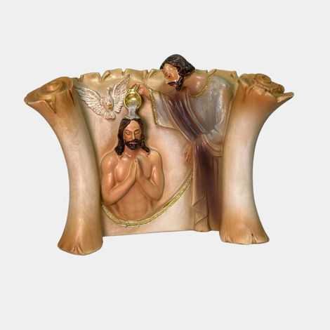 IMAGEM-RESINA-BATISMO-DE-JESUS-PERGAMINHO-10-CM