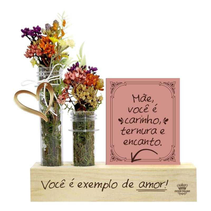 ENFEITE-DE-MESA-COM-APLIQUE-E-TUBETES-MAE-VOCE-E...FLORESCER-17X16X4,5